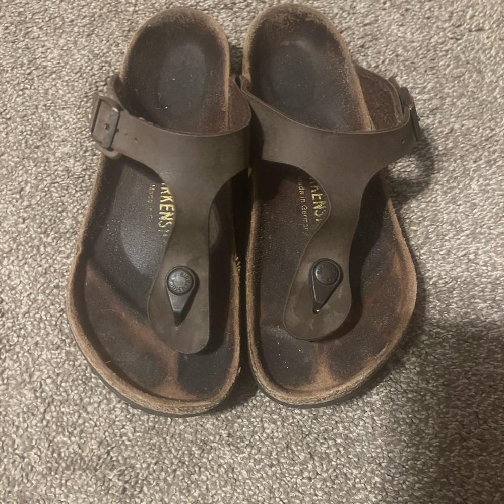 Birkenstock Kids Dark Brown Flip Flops